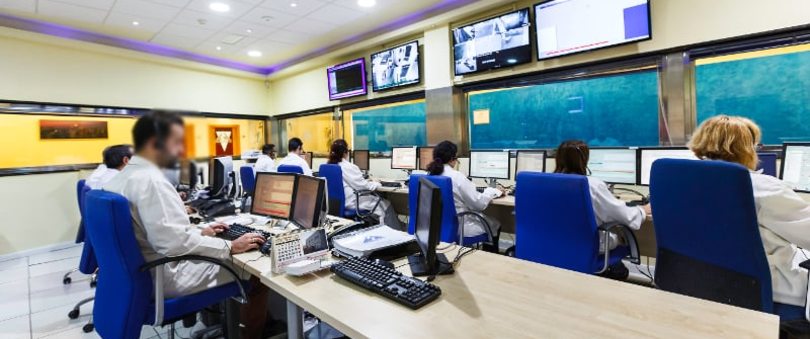 Sala de operadores de la Central Receptora de Alarmas de Triángulo de Control